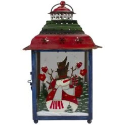 Northlight 15" Red, Green & Blue Snowman Christmas Lantern 14 Northlight 15" Red, Green & Blue Snowman Christmas Lantern -Northlight Shop D253987S 14