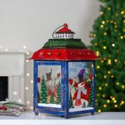 Northlight 15" Red, Green & Blue Snowman Christmas Lantern 10 Northlight 15" Red, Green & Blue Snowman Christmas Lantern -Northlight Shop D253987S 2