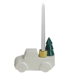 Northlight 5" White Ceramic Truck With Christmas Tree Taper Candlestick Holder -Northlight Shop D253991S 11