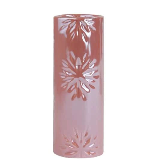 Northlight 6.5" Pearly Pink Snowflake Christmas Candle Holder 2 Northlight 6.5" Pearly Pink Snowflake Christmas Candle Holder - Image 2