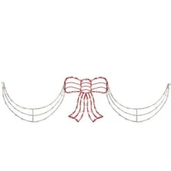 Northlight Lighted Red & White Bow Swag Christmas Decoration 9 Northlight Lighted Red & White Bow Swag Christmas Decoration -Northlight Shop D254059S 11