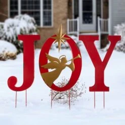 Glitzhome® 36" JOY Angel Yard Stake, Wall Or Standing Décor -Northlight Shop D254133S 2