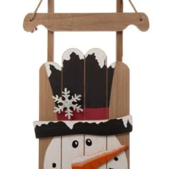 Glitzhome® 3.5ft. Wooden Christmas Snowman Porch Sign 16 Glitzhome® 3.5ft. Wooden Christmas Snowman Porch Sign -Northlight Shop D254147S 7