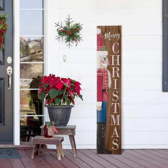 Glitzhome® 5ft. Wooden Nutcracker Porch Sign 4 Glitzhome® 5ft. Wooden Nutcracker Porch Sign - Image 4