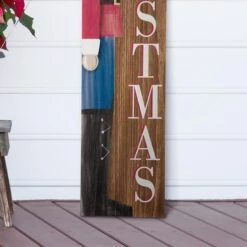 Glitzhome® 5ft. Wooden Nutcracker Porch Sign 14 Glitzhome® 5ft. Wooden Nutcracker Porch Sign -Northlight Shop D254148S 5