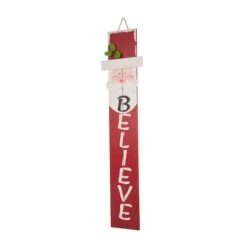 Glitzhome® 3.5ft. Wooden Believe Santa Porch Sign -Northlight Shop D254152S 1 1
