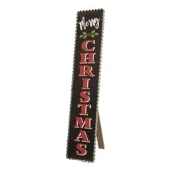 Glitzhome® 3ft. Black Wooden Christmas Porch Sign