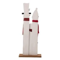 Glitzhome® 35" Wooden Snowman Family Porch Sign -Northlight Shop D254157S 4