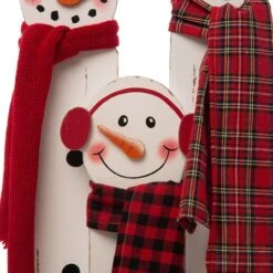 Glitzhome® 35" Wooden Snowman Family Porch Sign -Northlight Shop D254157S 6
