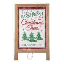 Glitzhome® 24" Wooden Christmas Trees Porch Sign 12 Glitzhome® 24" Wooden Christmas Trees Porch Sign -Northlight Shop D254158S 3