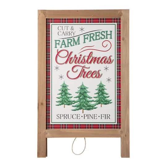 Glitzhome® 24" Wooden Christmas Trees Porch Sign 4 Glitzhome® 24" Wooden Christmas Trees Porch Sign - Image 4
