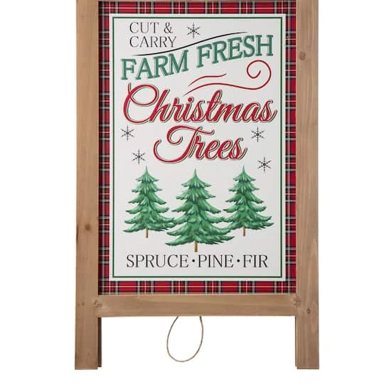 Glitzhome® 24" Wooden Christmas Trees Porch Sign 5 Glitzhome® 24" Wooden Christmas Trees Porch Sign - Image 5