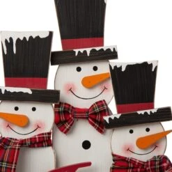Glitzhome® 18" Wooden Snowman Family Décor Accent -Northlight Shop D254182S 5