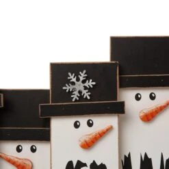 Glitzhome® 12" Wooden Snowman Family Tabletop Accent -Northlight Shop D254189S 4