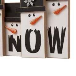 Glitzhome® 12" Wooden Snowman Family Tabletop Accent -Northlight Shop D254189S 5