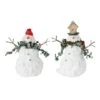 Melrose White Terra Cotta Snowman Set, 5.5" & 6.5"