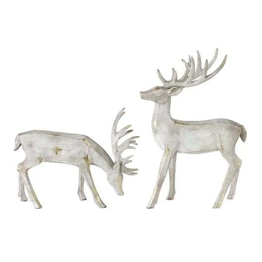 Melrose White Deer Figurine Set 2 Melrose White Deer Figurine Set - Image 2