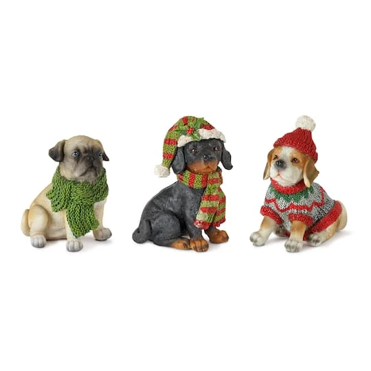 Melrose 3.5" Winter Dog Set 1 Melrose 3.5" Winter Dog Set