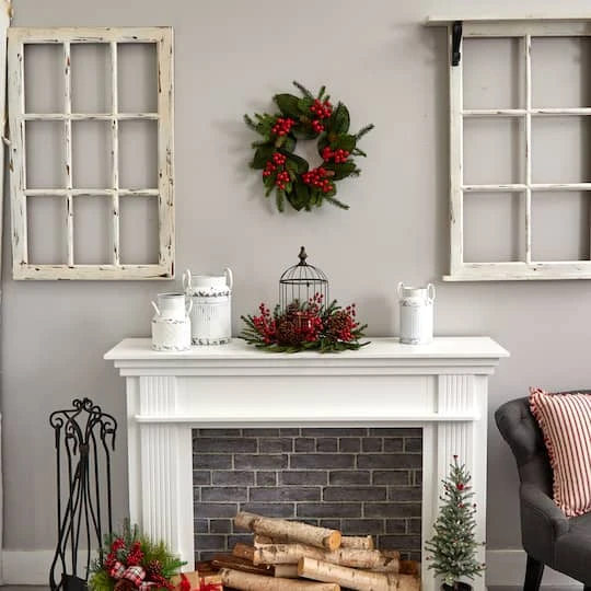 15" Pine & Berry Birdhouse Candelabrum 5 15" Pine & Berry Birdhouse Candelabrum - Image 5