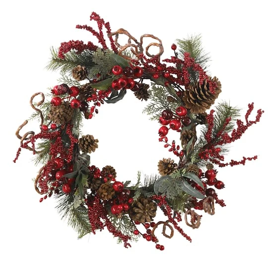 24" Red Berry Wreath 1 24" Red Berry Wreath