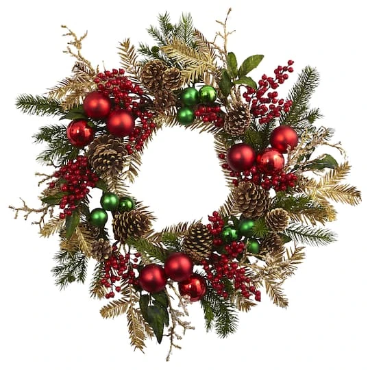 24" Ornament, Pine & Pinecone Wreath 2 24" Ornament, Pine & Pinecone Wreath - Image 2