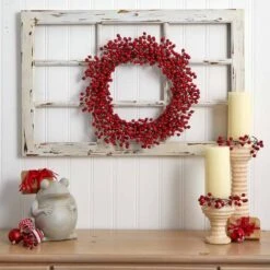 22" Red Berry Wreath -Northlight Shop D293305S 12