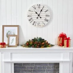 24" Pre-Lit Flocked & Glittered Pine & Pinecones Double Candelabrum -Northlight Shop D322282S 4