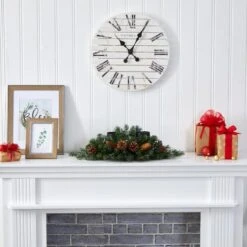 24" Pre-Lit Flocked & Glittered Pine & Pinecones Double Candelabrum -Northlight Shop D322282S 5