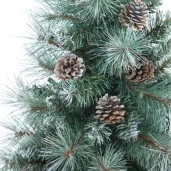 3.5ft. Pre-Lit Frosted Tip British Columbia Mountain Pine Artificial Christmas Tree In Gray Tripod Planter, Clear Lights 10 3.5ft. Pre-Lit Frosted Tip British Columbia Mountain Pine Artificial Christmas Tree In Gray Tripod Planter, Clear Lights -Northlight Shop D322615S 5