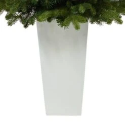 3.5ft. Pre-Lit Washington Fir Artificial Christmas Tree In Tower Planter, Clear Lights -Northlight Shop D322672S 6