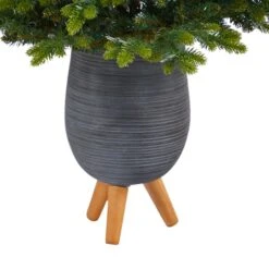 3.5ft. Pre-Lit North Carolina Fir Artificial Christmas Tree In Gray Planter With Stand, Clear Lights -Northlight Shop D322712S 6