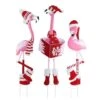 Christmas Metal Flamingo Trio Yard Art