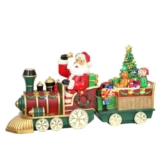24" Pre-Lit Multicolor LED Santa Train Tabletop Décor 1 24" Pre-Lit Multicolor LED Santa Train Tabletop Décor