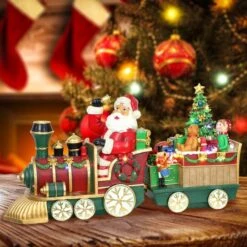 24" Pre-Lit Multicolor LED Santa Train Tabletop Décor 5 24" Pre-Lit Multicolor LED Santa Train Tabletop Décor -Northlight Shop D393373S 2