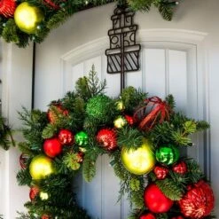 Village Lighting 30" Pre-Lit Festive Holiday Christmas Wreath, Clear LED Lights -Northlight Shop D403188S 5