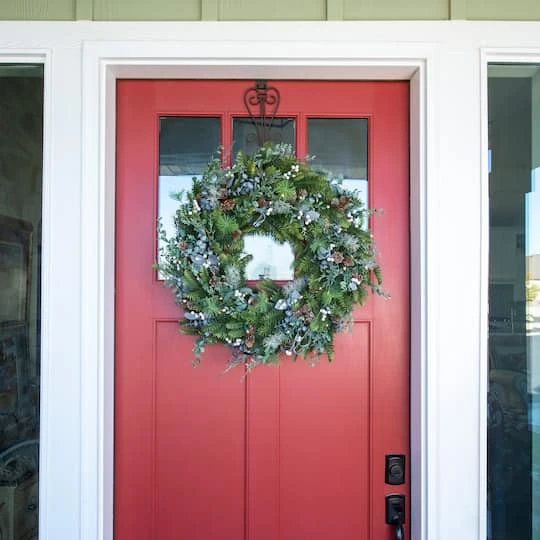 Village Lighting 30" Pre-Lit Rustic White Berry Christmas Wreath, Clear LED Lights 5 Village Lighting 30" Pre-Lit Rustic White Berry Christmas Wreath, Clear LED Lights - Image 5