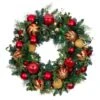 Village Lighting 30" Pre-Lit Christmas Classic Wreath, Clear LED Lights