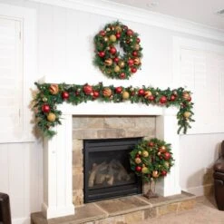Village Lighting 30" Pre-Lit Christmas Classic Wreath, Clear LED Lights -Northlight Shop D403203S 7