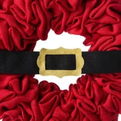 Glitzhome® 18" Christmas Red Belt Fabric Wreath -Northlight Shop D444197S 6