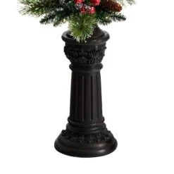 5ft. Pre-Lit LED Holiday Decorated Lamp Post With Greenery & Berries -Northlight Shop D478686S 5