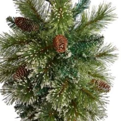 5ft. Pre-Lit LED Holiday Decorated Lamp Post With Faux Greenery In Decorative Container -Northlight Shop D478687S 5