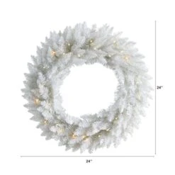 24" Pre-Lit Colorado Spruce Christmas Wreath 8 24" Pre-Lit Colorado Spruce Christmas Wreath -Northlight Shop D478974S 2