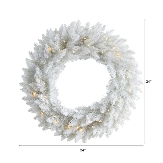 24" Pre-Lit Colorado Spruce Christmas Wreath 3 24" Pre-Lit Colorado Spruce Christmas Wreath - Image 3