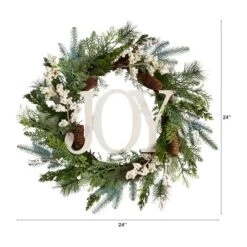 24" Christmas Joy Holiday Wreath -Northlight Shop D478978S 2