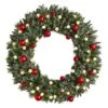 4ft. Oversized Pre-Lit Frosted Holiday Christmas Wreath With Ornaments