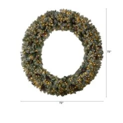 6ft. Clear LED Lights Flocked Christmas Artificial Wreath With Pinecones 10 6ft. Clear LED Lights Flocked Christmas Artificial Wreath With Pinecones -Northlight Shop D478992S 2