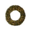 5ft. Clear LED Lights Flocked Artificial Christmas Wreath With Pinecones & Berries