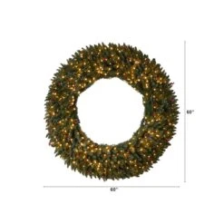 5ft. Clear LED Lights Flocked Artificial Christmas Wreath With Pinecones & Berries -Northlight Shop D478997S 2