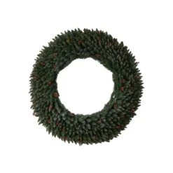 5ft. Clear LED Lights Flocked Artificial Christmas Wreath With Pinecones & Berries -Northlight Shop D478997S 3
