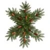 30" Pre-Lit Snowflake Artificial Dunhill Fir Wreath With Pinecones